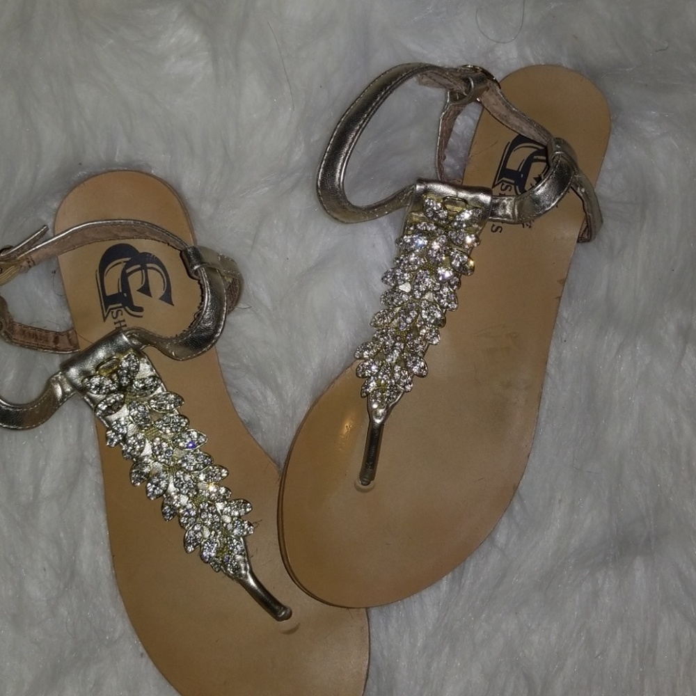 Gold Rhinestone Sandals